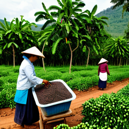 Home 9 Kampot Pepper Harvest**
"A picturesque scene of a Kampot pepper plantation in Cambodia, showcasing local farmers, fully clothed in traditional, modest clothing, carefully hand-picking ripe peppercorns. Baskets overflowing with freshly harvested black pepper are visible. Lush green foliage and the vibrant Cambodian countryside in the background. Professional photography, natural light, perfect anatomy, correct proportions, well-formed hands, safe for work, appropriate content, family-friendly."
**