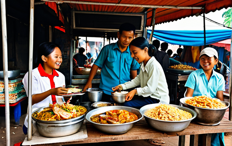 캄보디아 축제 방문시 유의점 - A respectful tourist in modest clothing, observing a religious ceremony at Angkor Wat, fully clothed...